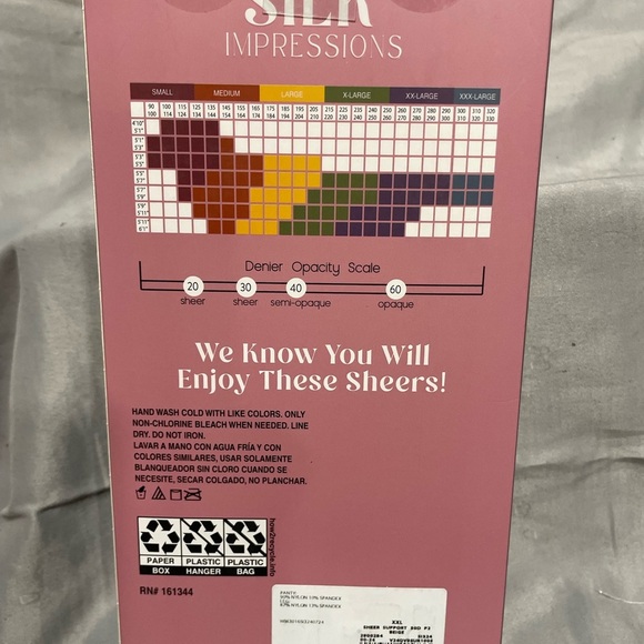 Impressions Silk Sheer Tights - Nude, Lavender, Gray - Picture 4 of 7